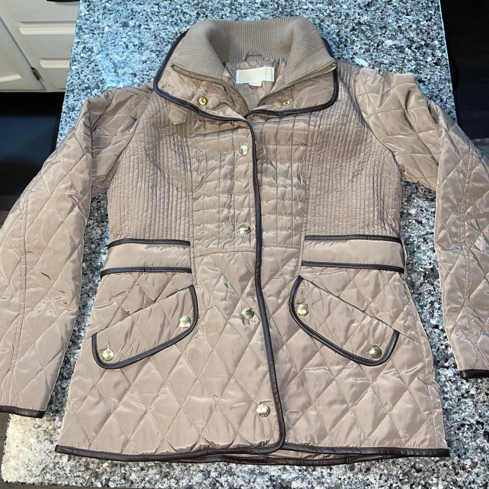 Michael Kors Tan Quilted Jacket